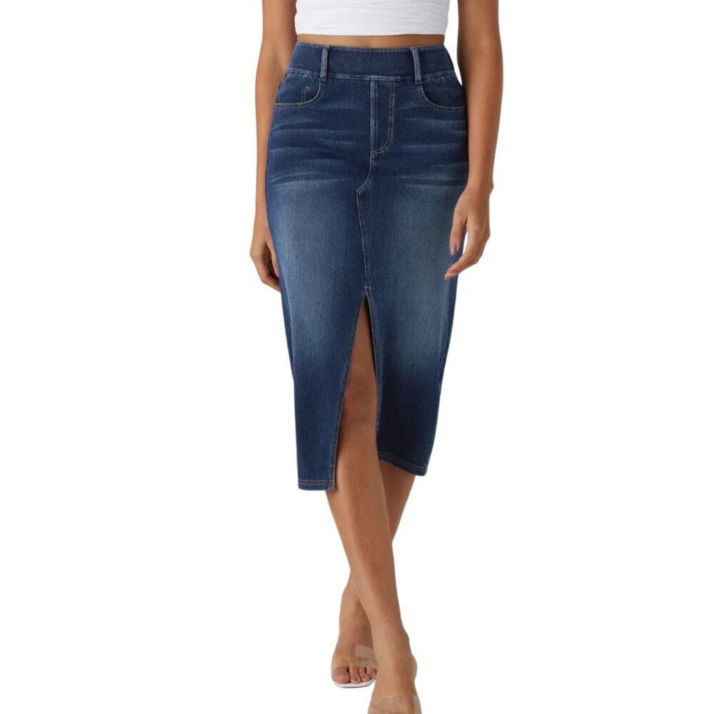 HALARA‎ Magic Denim High Waist Midi Jeans Skirt Size Small & XL NWOT